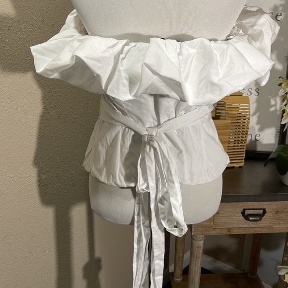 Zara white top sz L - Picture 5 of 6